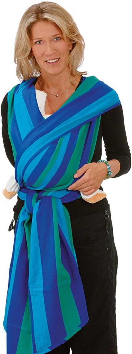 Schönes Tragetuch von Hoppediz in verschiedenen Blau-Tönen