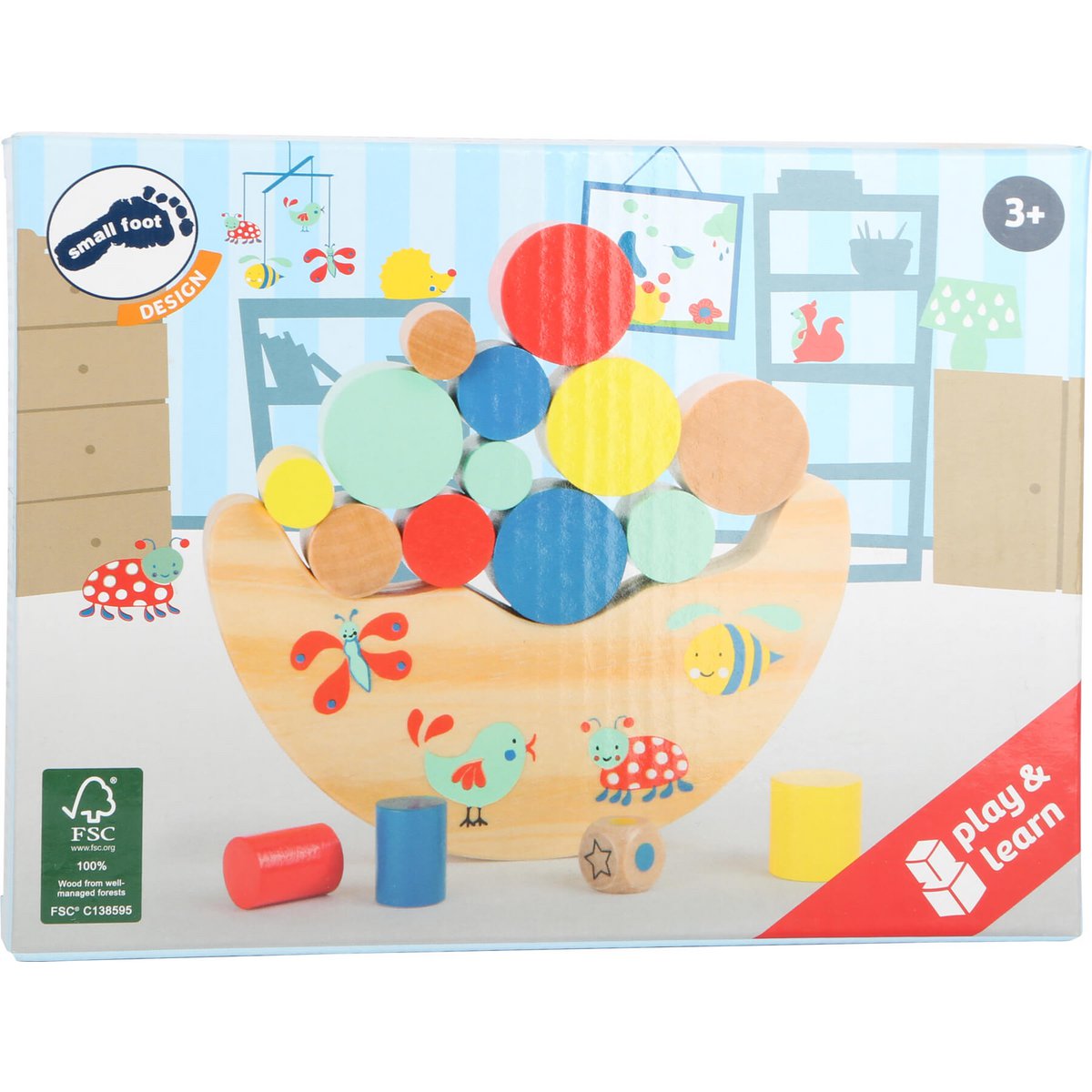 Buntes Balancierspiel aus Holz das alt und jung Spaß macht