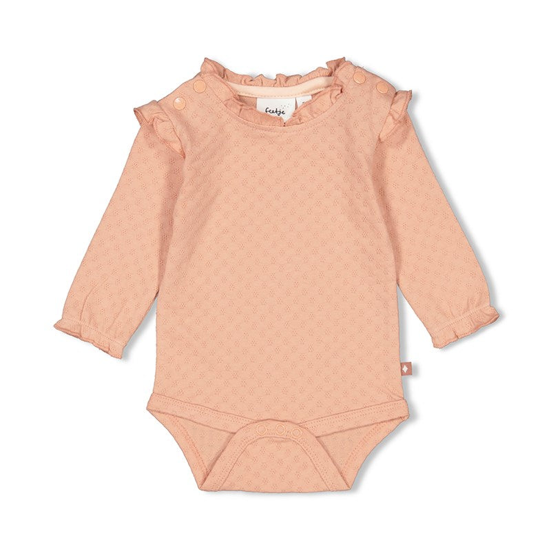 Niedlicher Body mit Rüschen in rosa aus Bio-Baumwolle