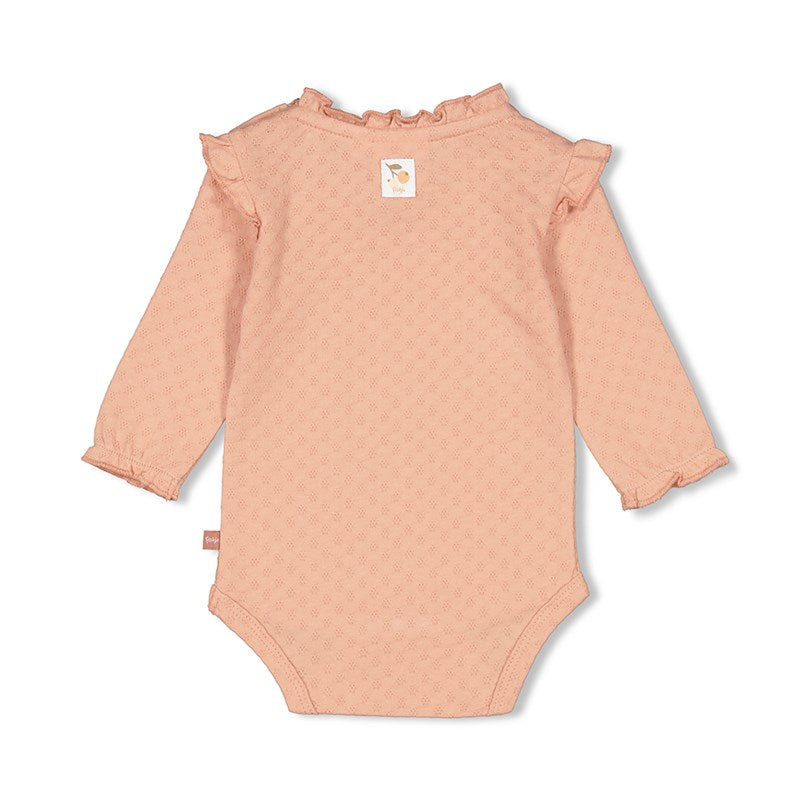 Niedlicher Body mit Rüschen in rosa aus Bio-Baumwolle