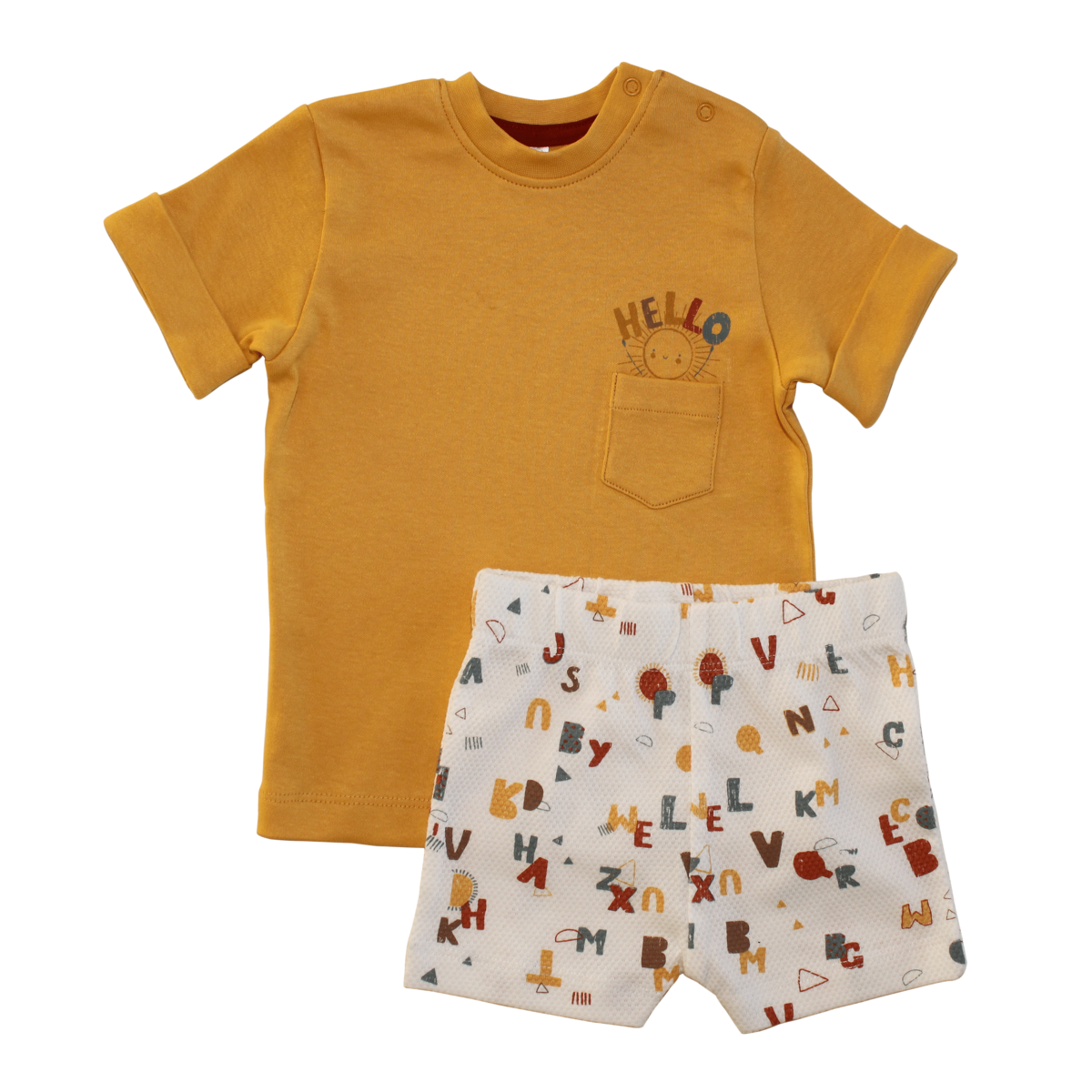 Luftiges Sommerset bestehend aus kurze Hose und Shirt aus Bio-Baumwolle