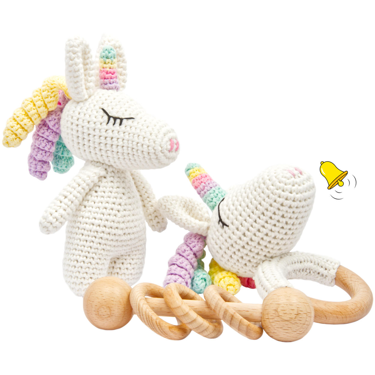 Schönes Geschenkset zur Geburt für alle Einhorn-Fans mit Stofftier, Rassel und Beißring