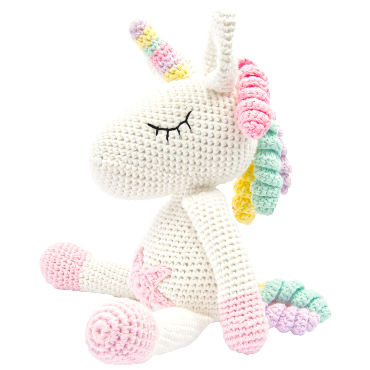 Das zauberhafte, von Hand gehäkelte Einhorn ist ein schönes Geschenk für Mädchen und Jungs