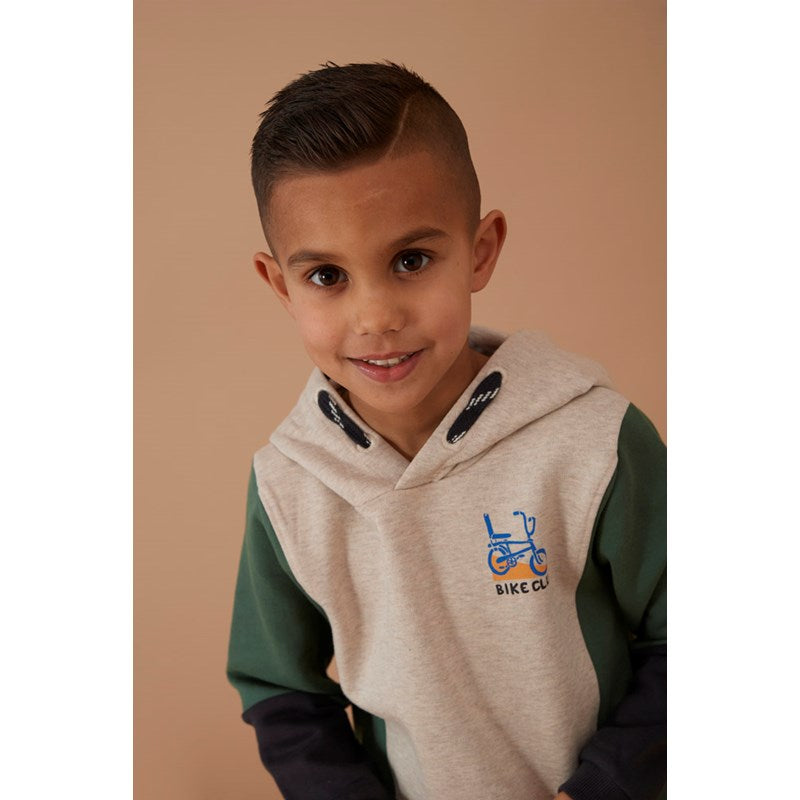 Cooler Hoody mit Kapuze in Sand Melange aus Bio-Baumwolle