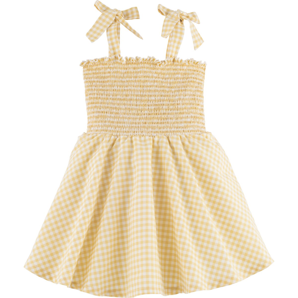 Schönes Trägerkleid in gelb mit Karos