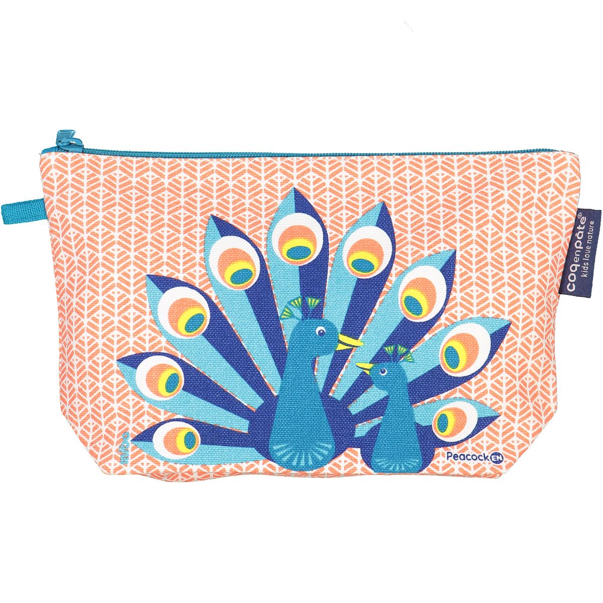 Mäppchen mit Pfau aus Bio-Baumwolle