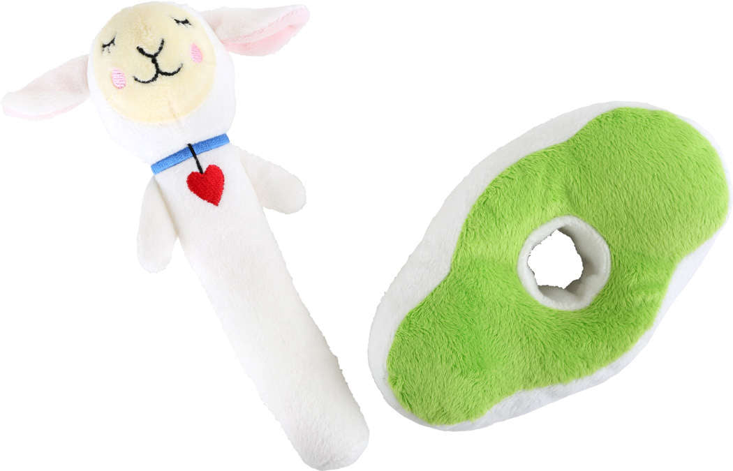 Kuschelige Plüsch-Rassel Schäfchen Lotta mit angenehmen Rassel-Geräuschen