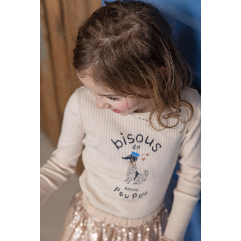 Schönes weiches Rippshirt mit Pudel