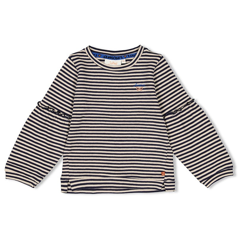 Schönes Ringel-Shirt aus Bio-Baumwolle mit süßem Schnitt und Rundhalsausschnitt