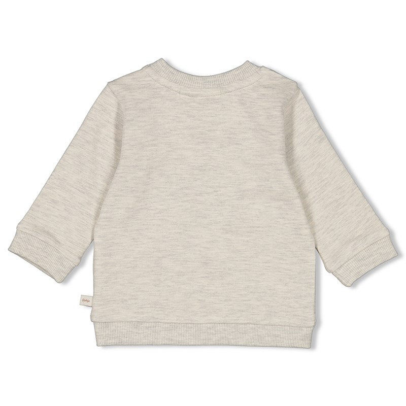 Süßer Sweater in Grau Melange mit aufgenähter Eichel und Schriftzug nuts about you