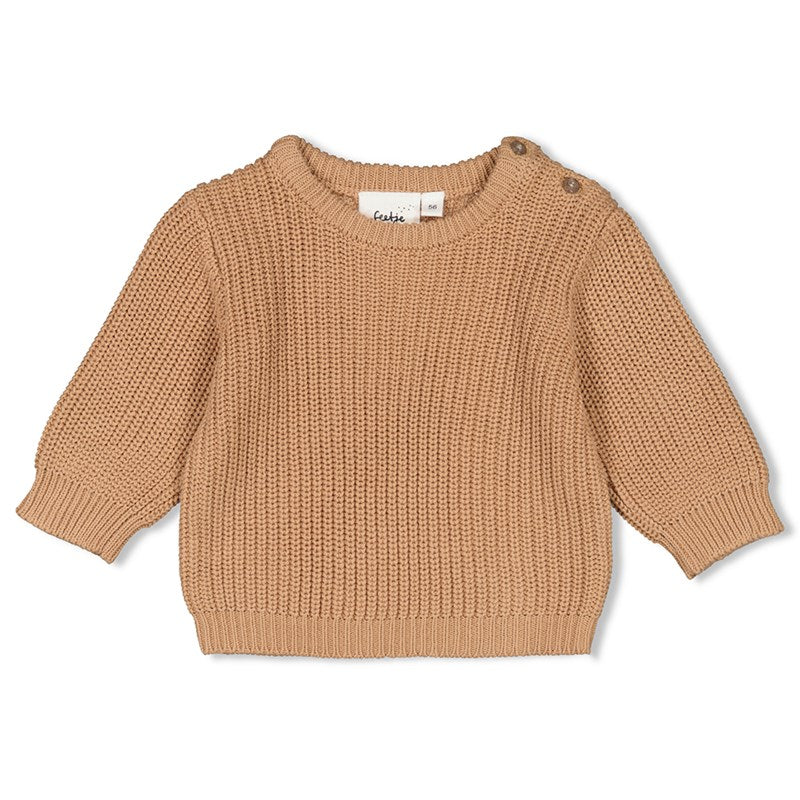 Wunderschöner Strick-Sweater in Haselnuss aus Bio-Baumwolle