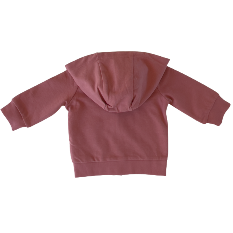 Schöne Kapuzenjacke in altrosa mit Reißverschluss und Bündchen an den Ärmeln