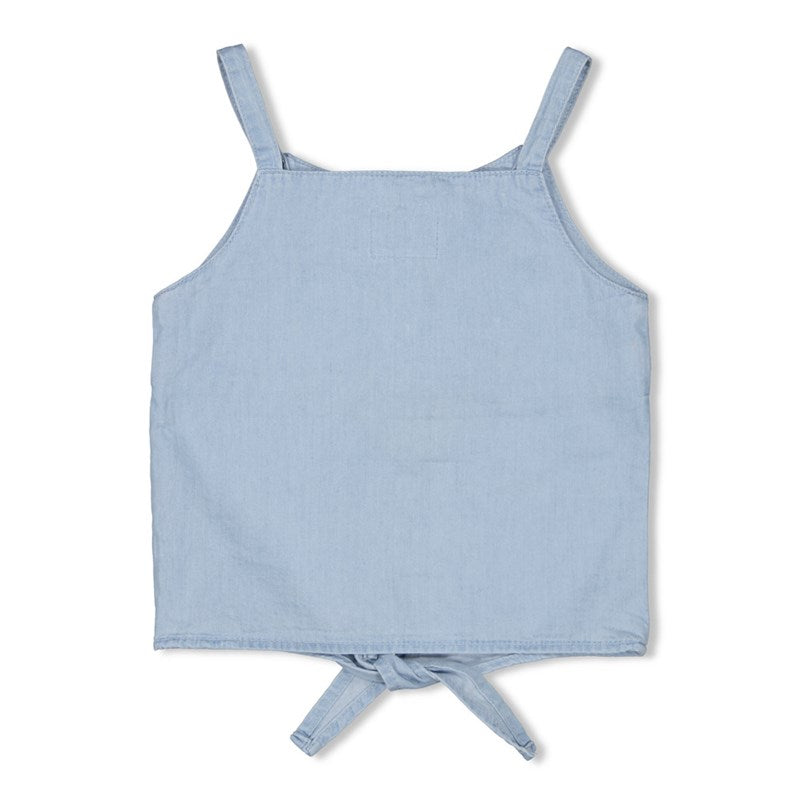 Träger-Top in denim blau zum Knoten