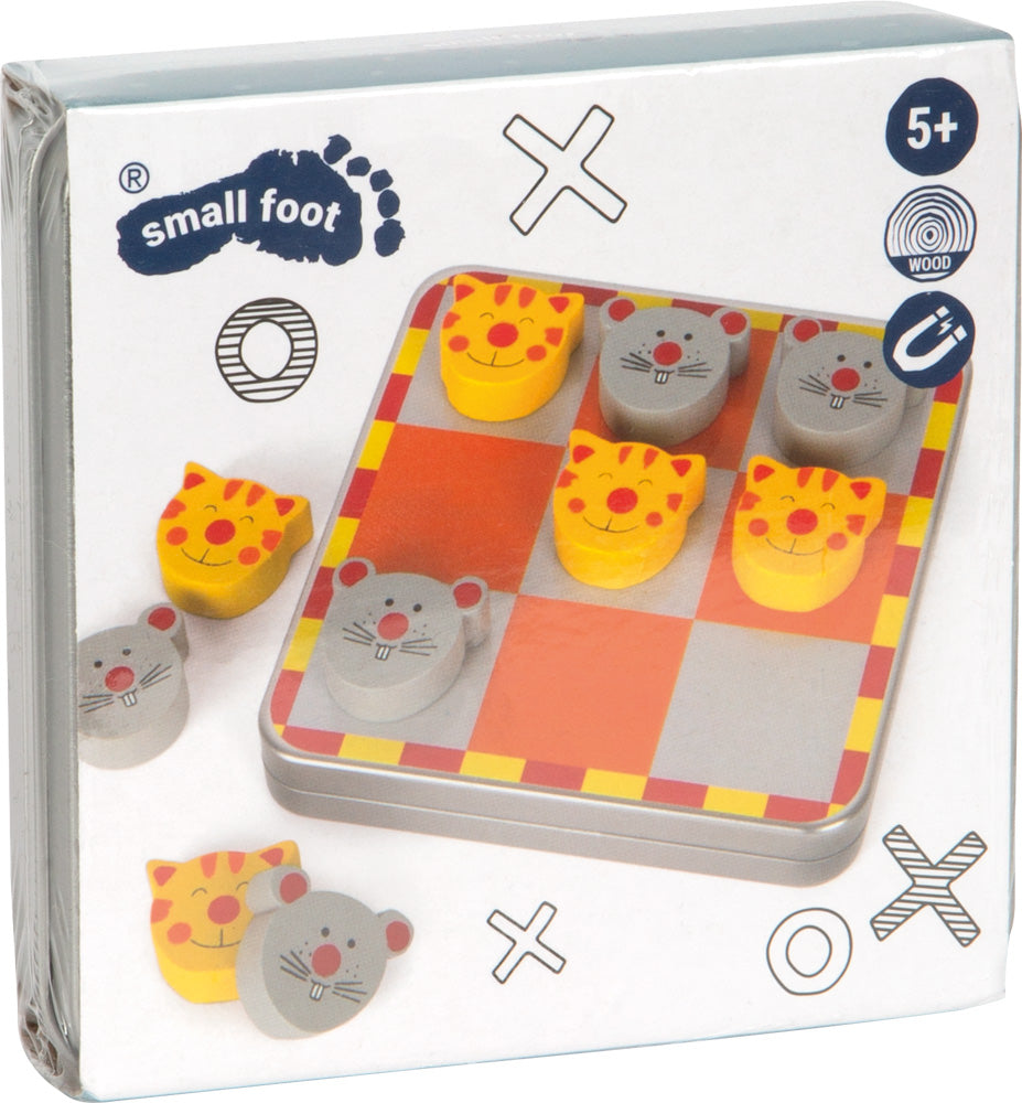 Toll für unterwegs, das niedliche Tic Tac Toe mit Katze und Maus
