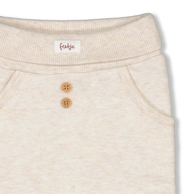 Warme wattierte Hose mit Waffelmuster in natur melange aus Bio-Baumwolle
