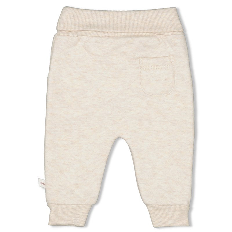 Warme wattierte Hose mit Waffelmuster in natur melange aus Bio-Baumwolle