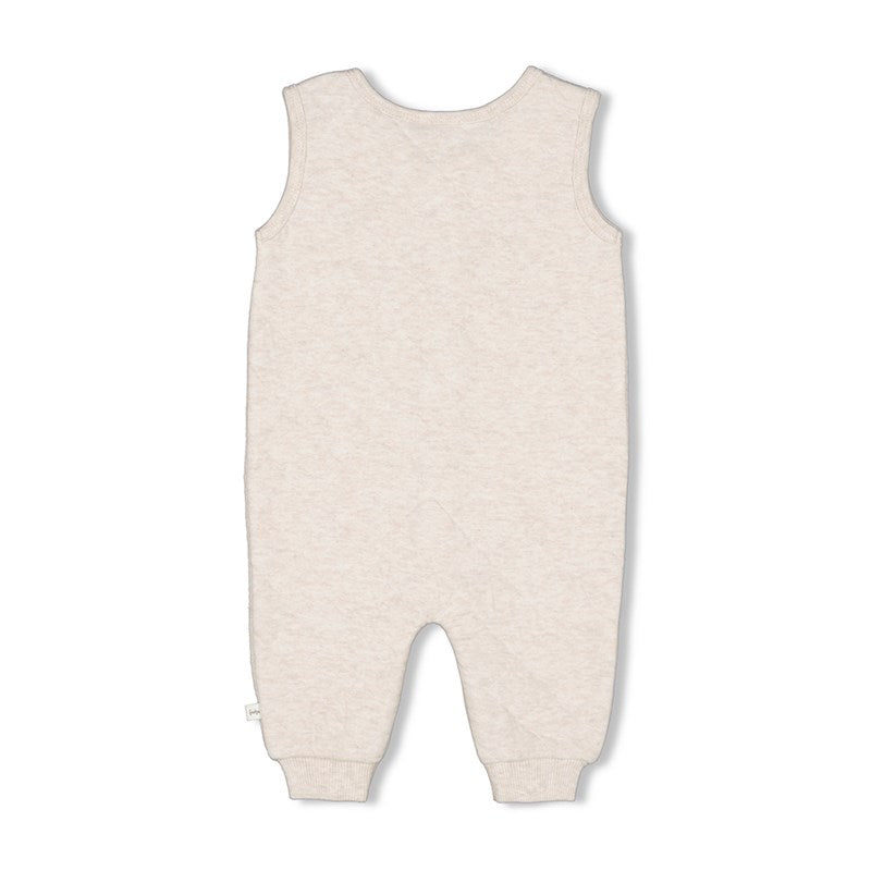 Super weiche Latzhose in natur melange aus Bio-Baumwolle