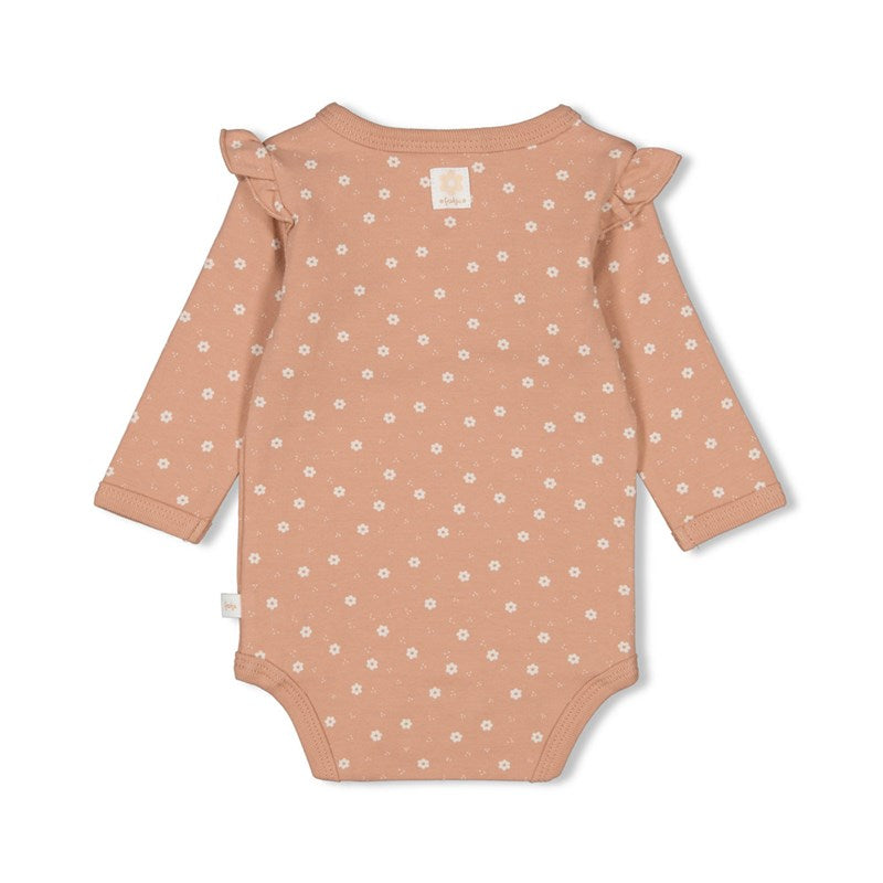 Niedlicher Wickelbody mit Rüschen und Schleife aus Bio-Baumwolle