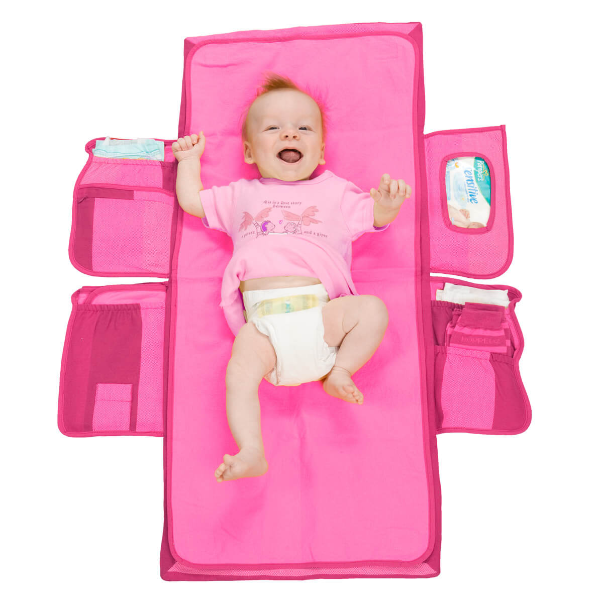 Hoppediz - Wickelmax blau/ rosa/ beige
