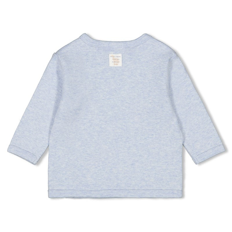 Praktisches Wickelshirt aus Bio-Baumwolle in Blau Melange