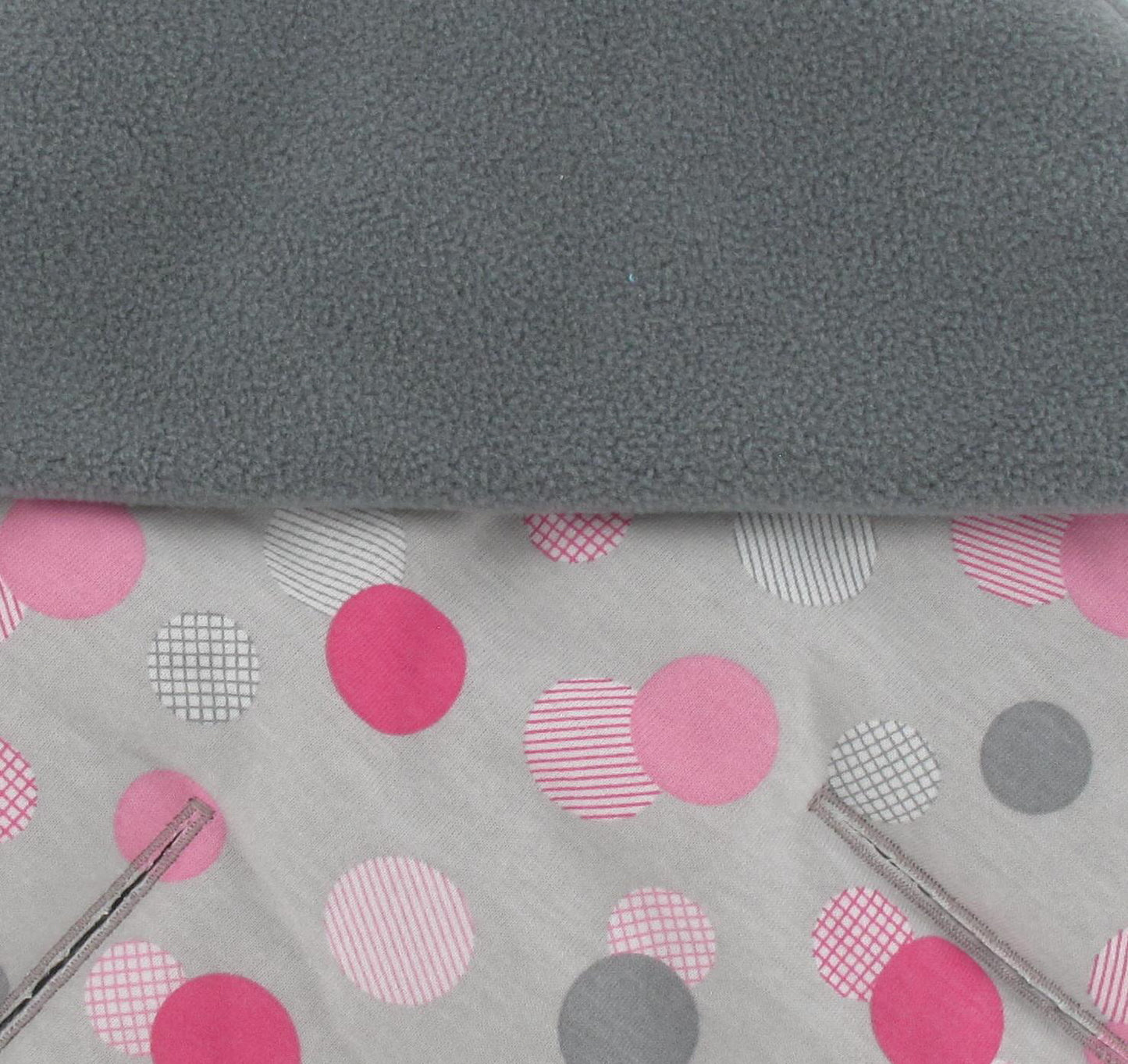 Hobea - Einschlagdecke Winter rosa Punkte /grau