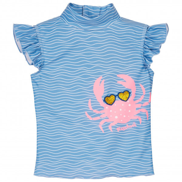 Süßes Bade-Set in hellblau und rosa mit dem niedlichen Krebs mit UV-Schutz
