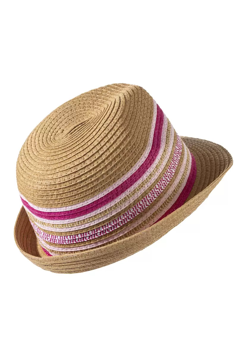 Süßer Sonnenhut für Mädchen mit rosa Streifen und UV Schutz