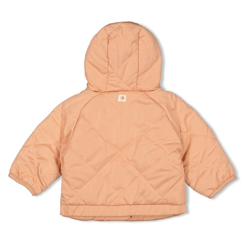Warme wattierte Jacke mit Kapuze in Terra Pink