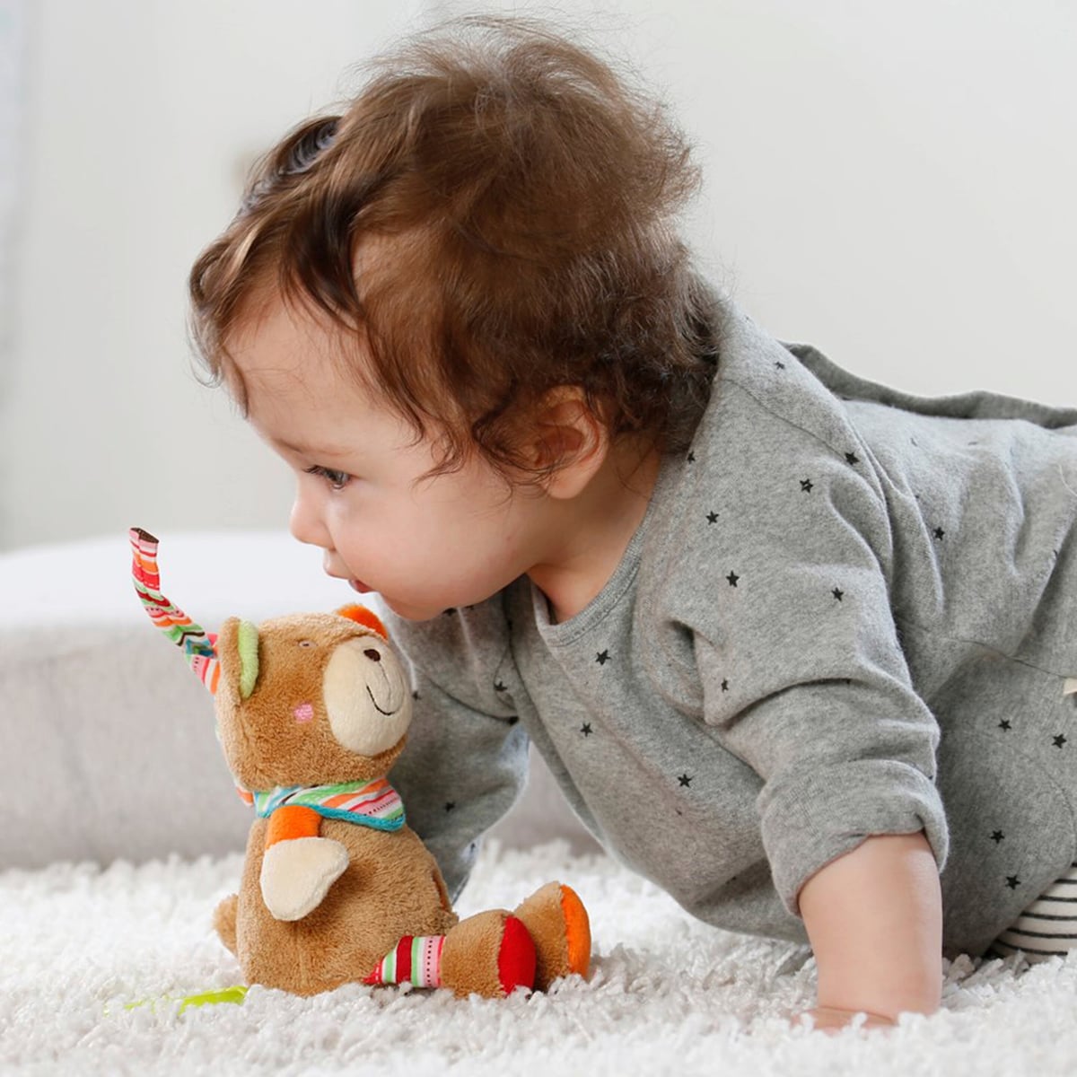 Süße bunte Bären Spieluhr zum Beruhigen, Spielen und Kuscheln