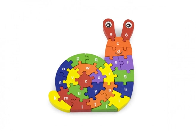 Lehrreiches buntes Schnecken Puzzle mit Groß- und Kleinbuchstaben