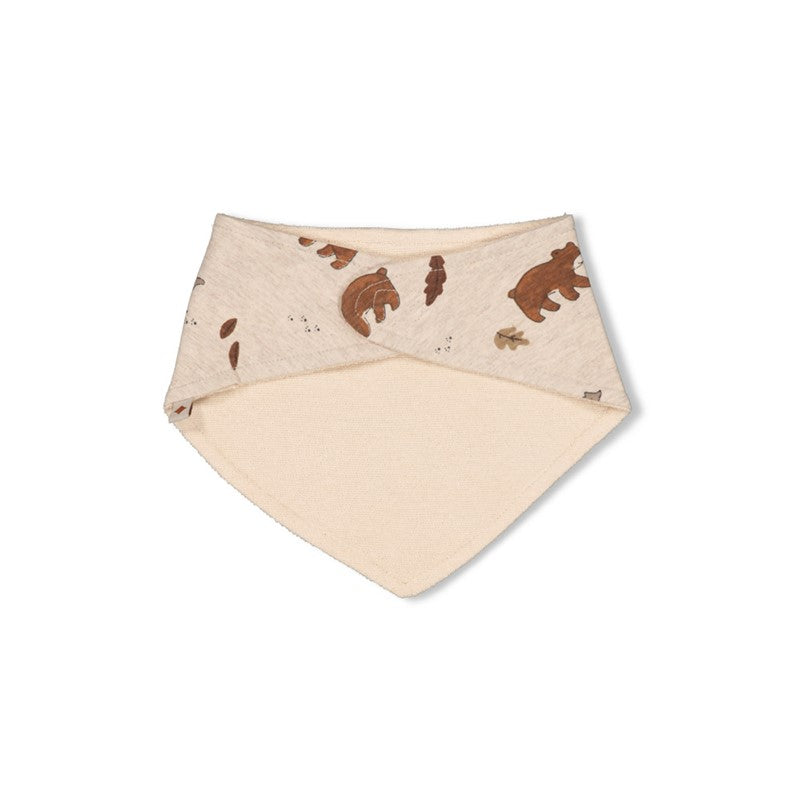 Süßes Halstuch mit Bären und Füchsen in Taupe Melange