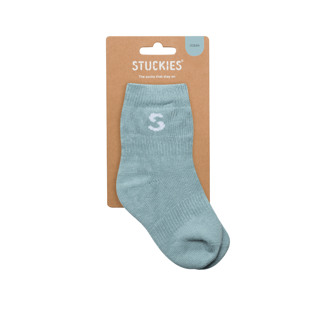 Tolle Socken die nicht rutschen und am Fuß bleiben in ocean blau