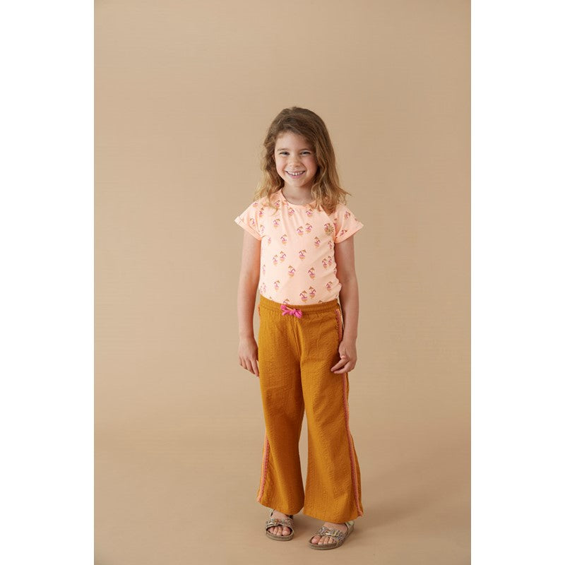 Schöne leichte Culotte Hose ind bronze / braun mot Kordelzug