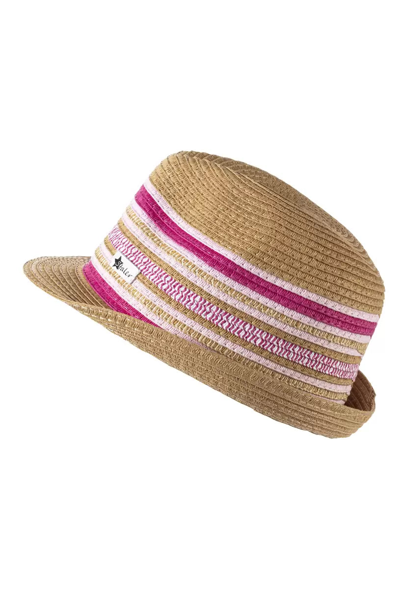 Süßer Sonnenhut für Mädchen mit rosa Streifen und UV Schutz