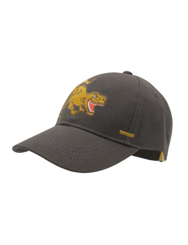 Coole Cap in Carbon mit wildem T-Rex aus GOTS zertifizierter Bio Baumwolle