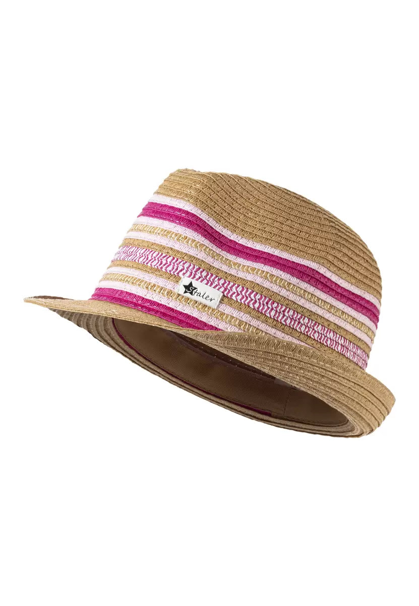 Süßer Sonnenhut für Mädchen mit rosa Streifen und UV Schutz
