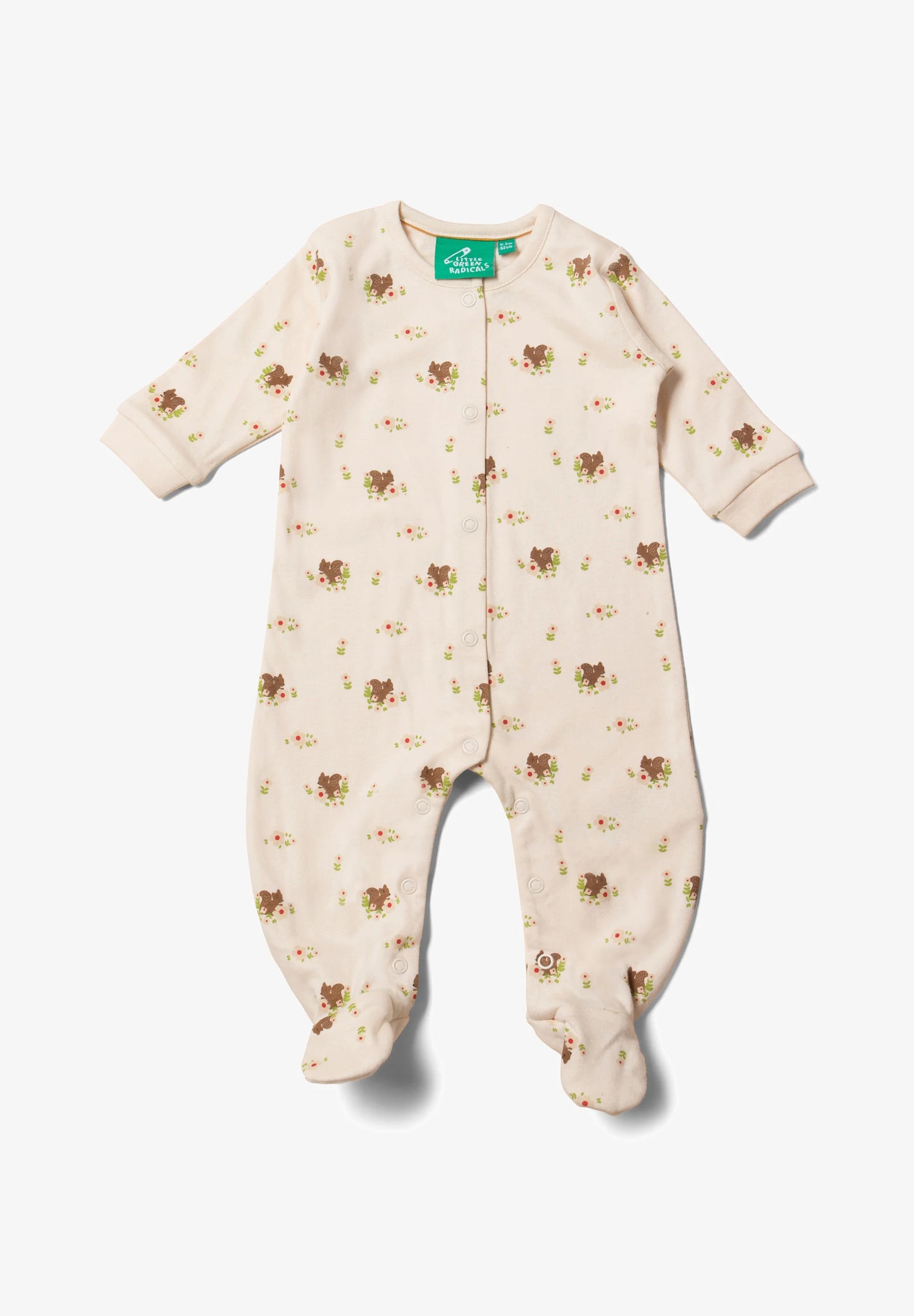 Süßer Schlafanzug mit Eichhörnchen darauf, aus Bio-Baumwolle
