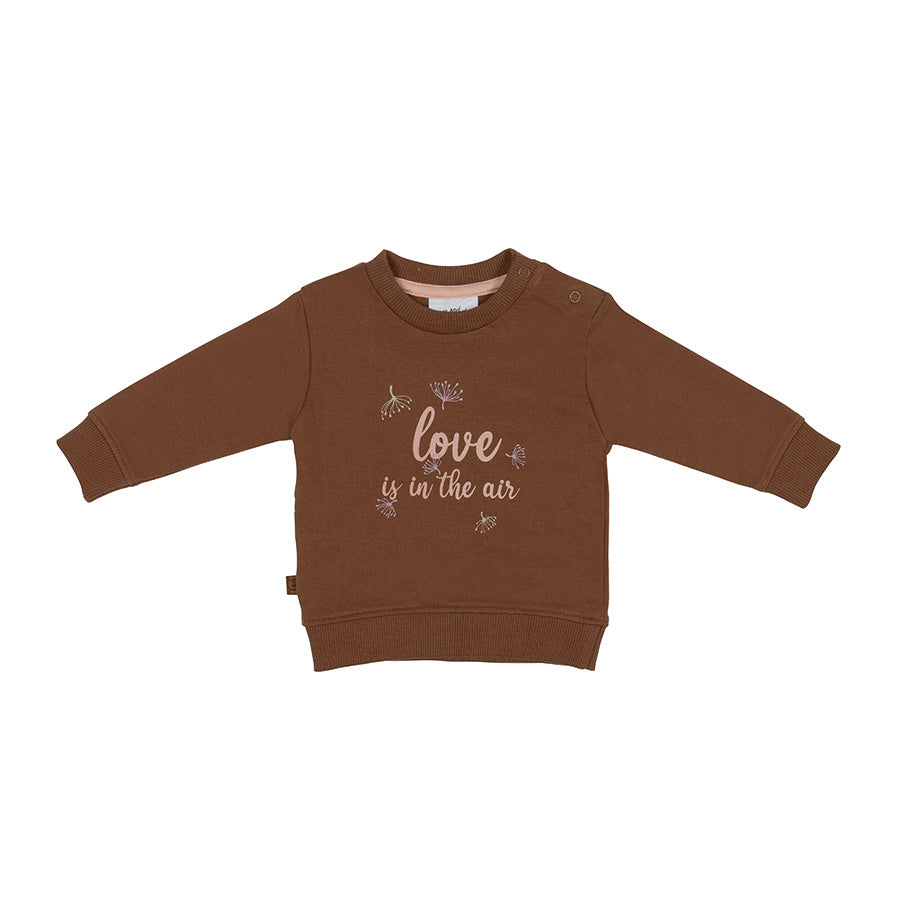 Hübscher Mädchen-Sweater mit Schriftzug "love is in the air" von Frogs and Dogs
