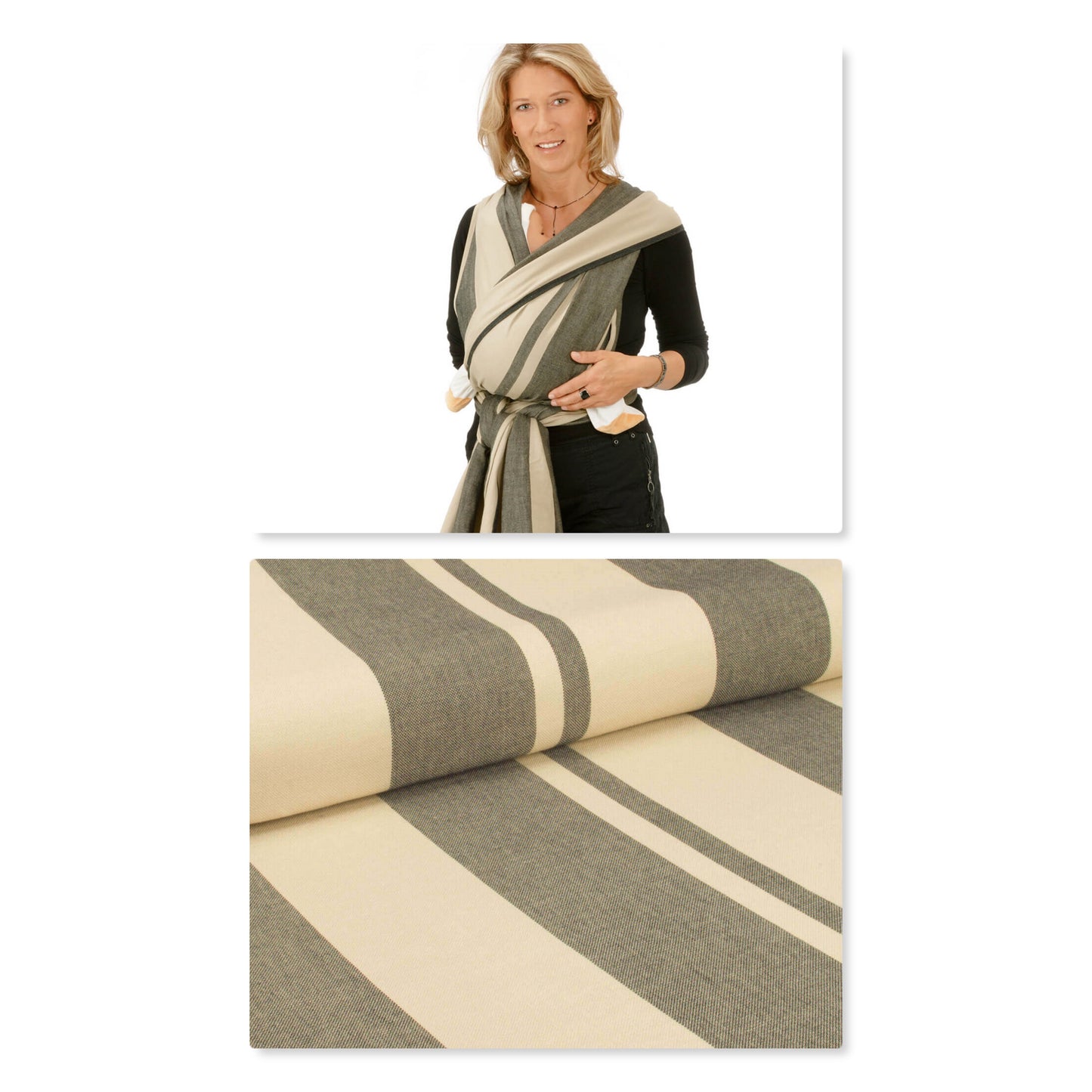 Schönes Tragetuch von Hoppediz inwundervollen Erd-Tönen