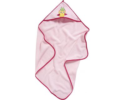 Kuscheliges Frottee-Kapuzentuch mit der süßen Eule darauf, ein tolles Geschenk zur Geburt eines kleinen Mädchens
