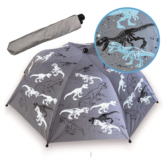 Toller reflektierender Regenschirm mit Farbwechsel für den Rucksack oder die Handtasche. Perfekt für alle Dino-Fans!