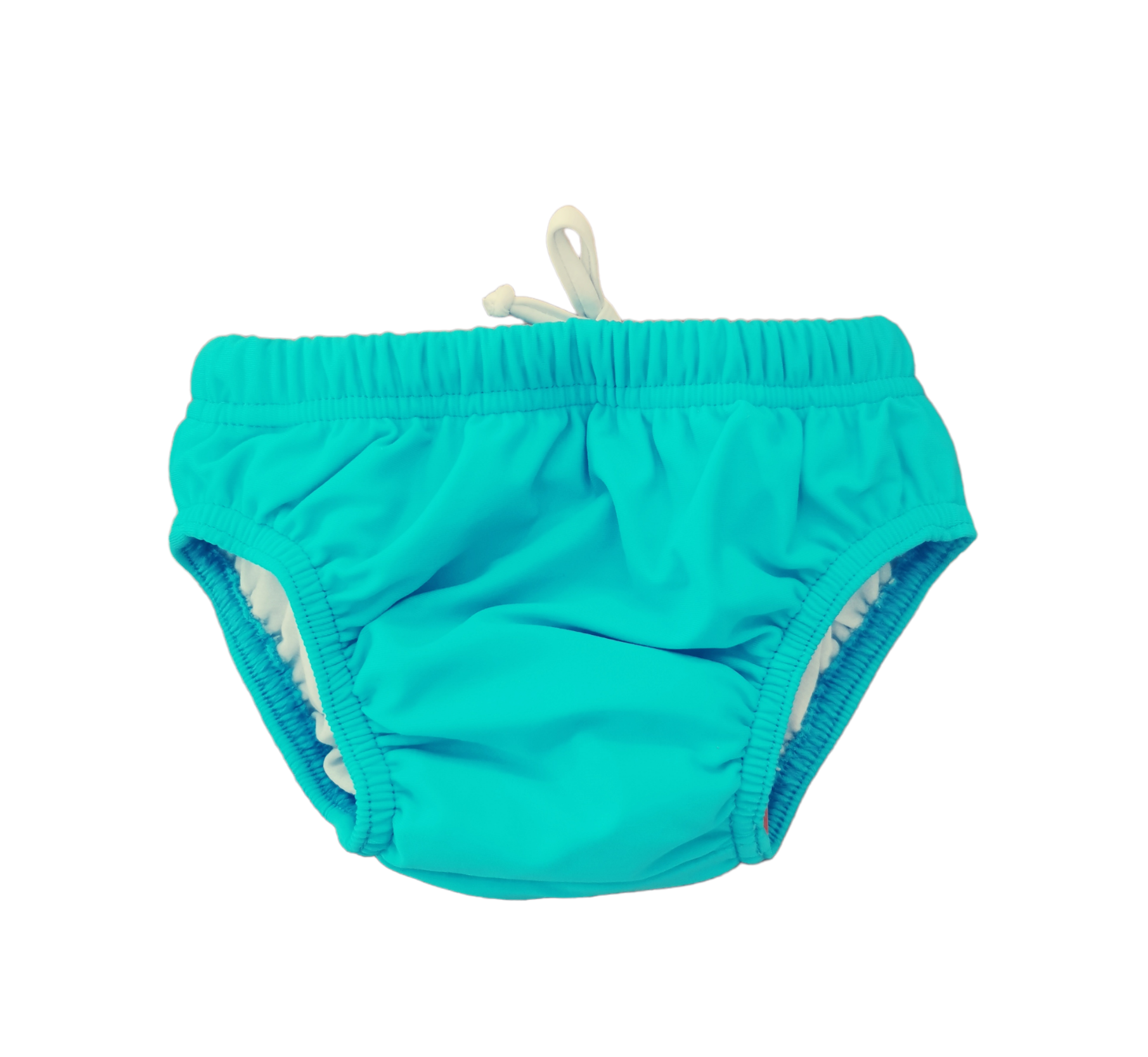 Praktische Schwimmwindel in türkis mit dem kleinen Taucher aufvdem Popo, mit UV-Schutz 