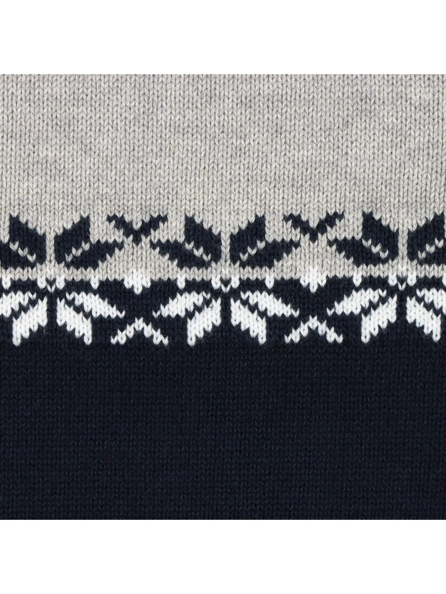 Schöner Winterpulli aus Baumwolle in blau, grau und weiß