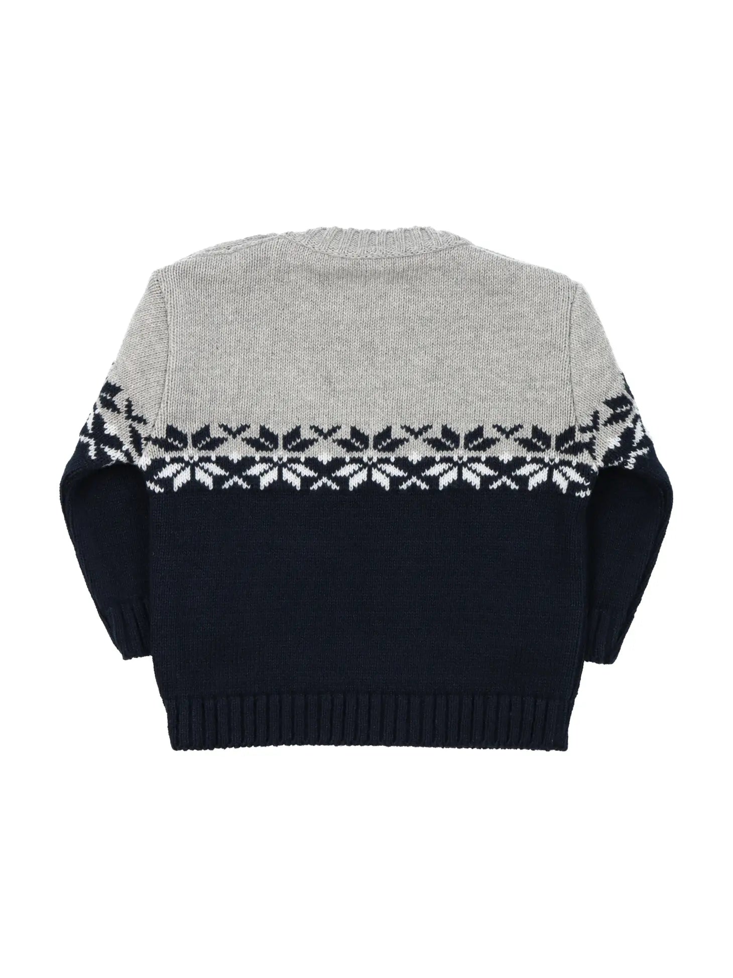 Schöner Winterpulli aus Baumwolle in blau, grau und weiß