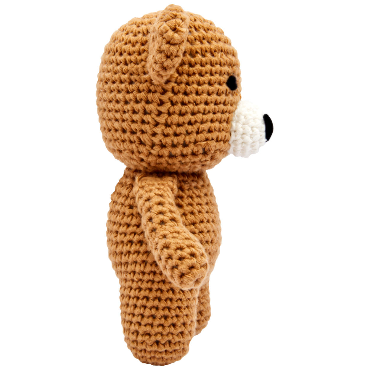 Süßer kleiner  gestrickter Bär in braun zum Liebhaben und Knuddeln.