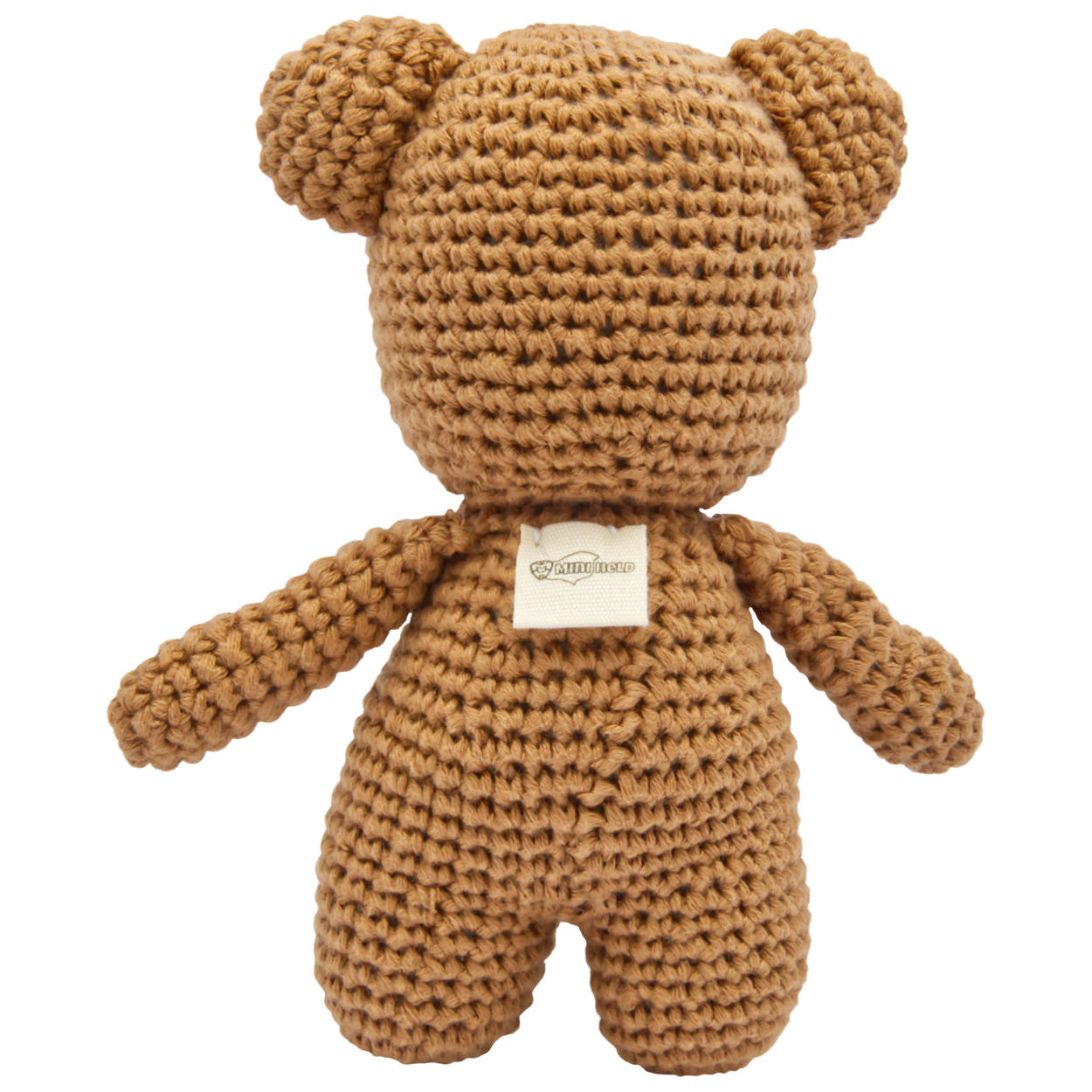 Süßer kleiner  gestrickter Bär in braun zum Liebhaben und Knuddeln.