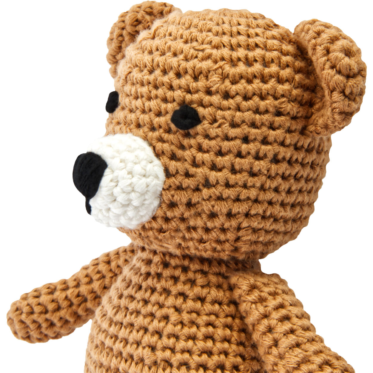 Süßer kleiner  gestrickter Bär in braun zum Liebhaben und Knuddeln.