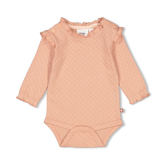 Niedlicher Body mit Rüschen in rosa aus Bio-Baumwolle