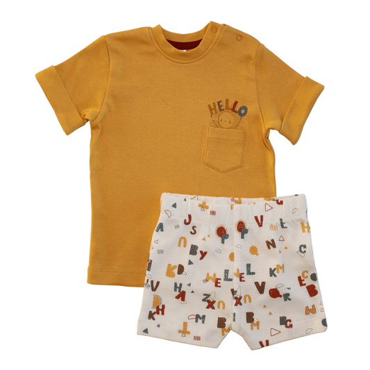 Luftiges Sommerset bestehend aus kurze Hose und Shirt  aus Bio-Baumwolle