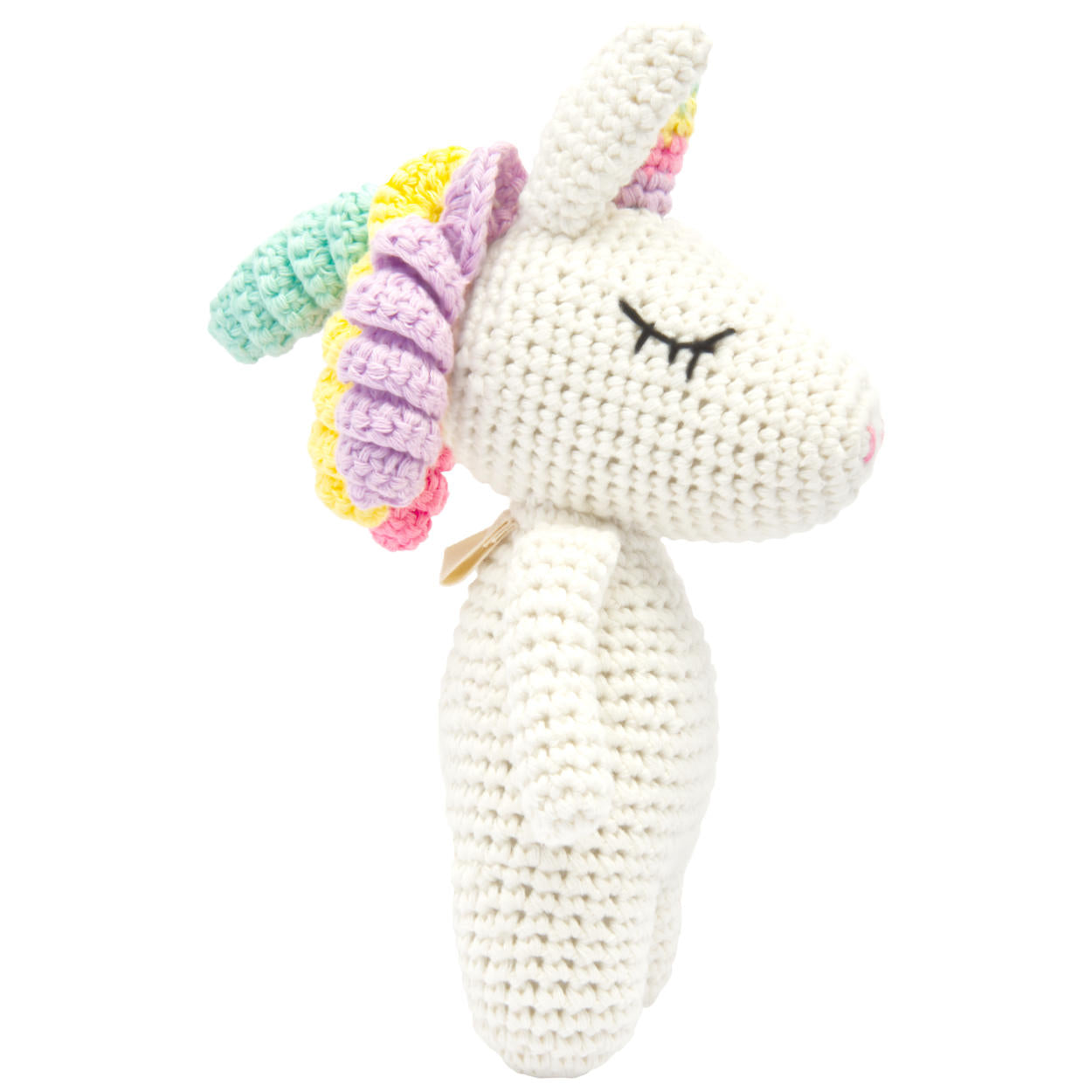 Süßes Einhorn mit bunten Locken, von Hand gehäkelt, perfektes Geschenk für kleine und grosse Mädchen 